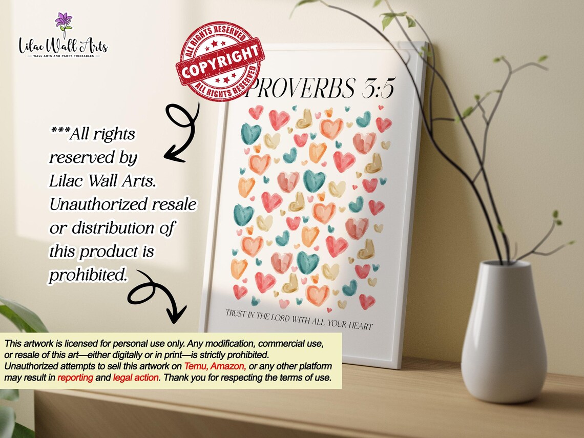 Proverbs 3 5 6 Trust In The Lord Modern Scripture Art Proverbs Wall Art Bible Poster Cute Christian Dcor Trendy Christian Daily Scripture - Image 2