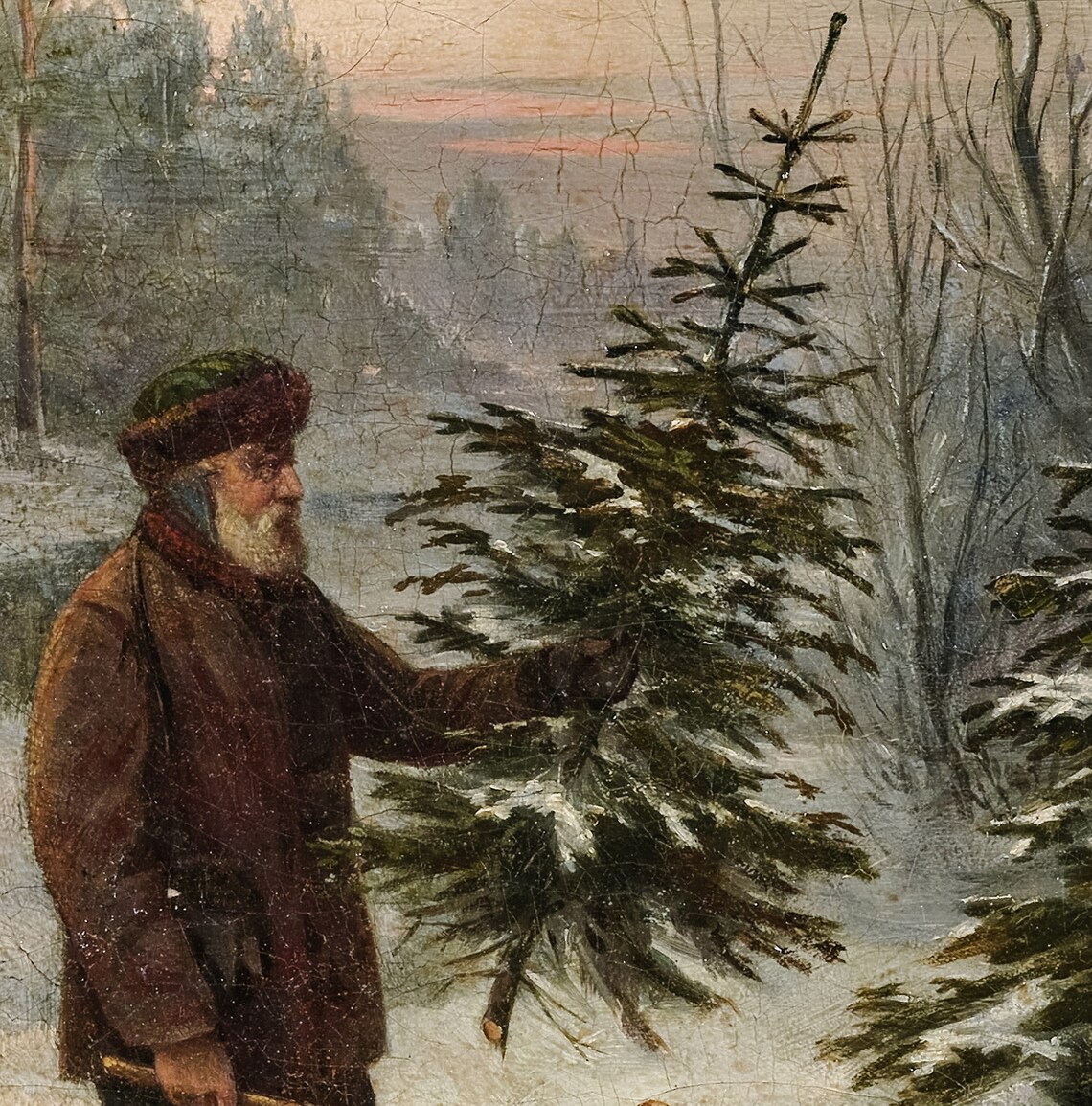 Christmas Vintage Poster, Antique Holiday Winter Art Print - Image 4