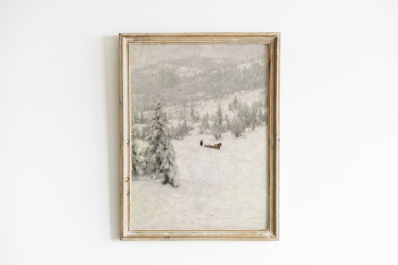 Christmas Vintage Christmas Poster, Holiday Winter Art