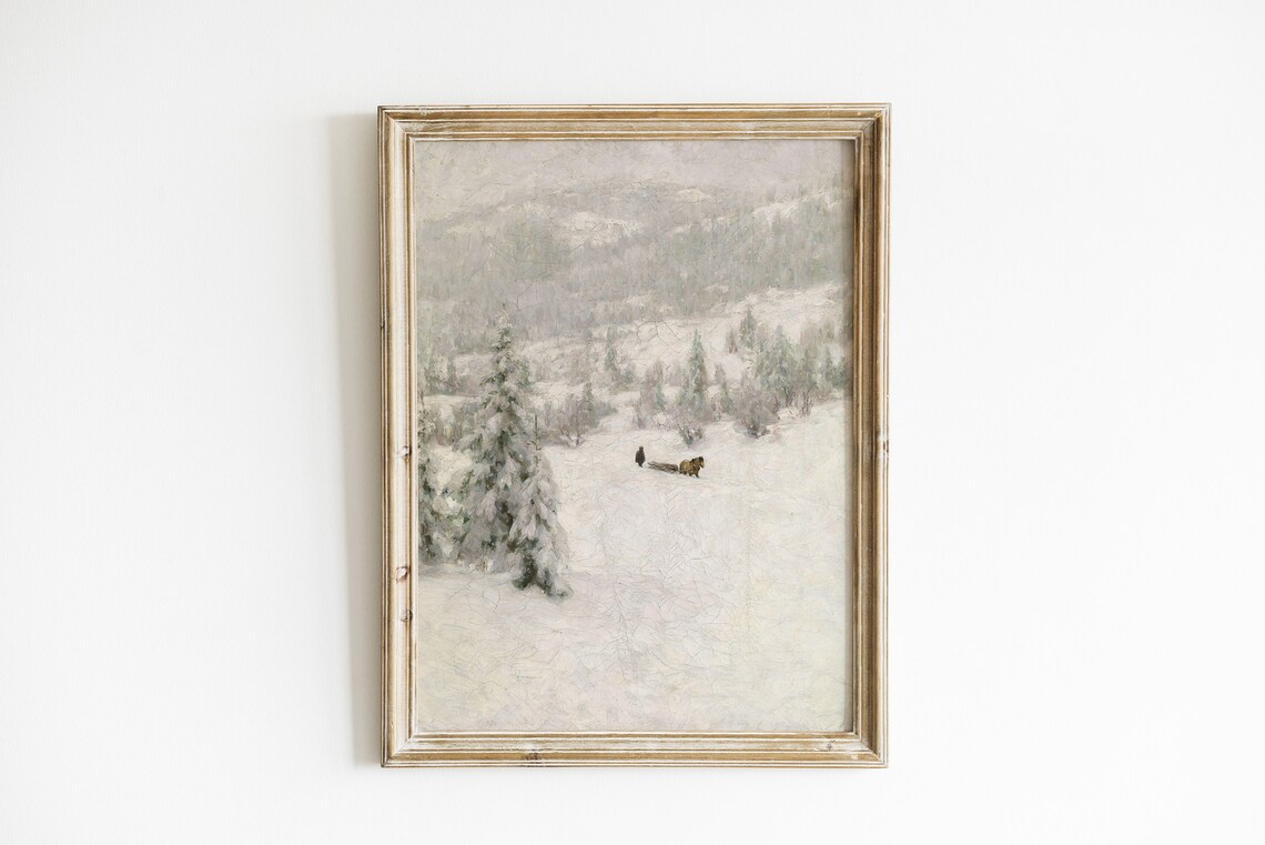 Christmas Vintage Christmas Poster, Holiday Winter Art