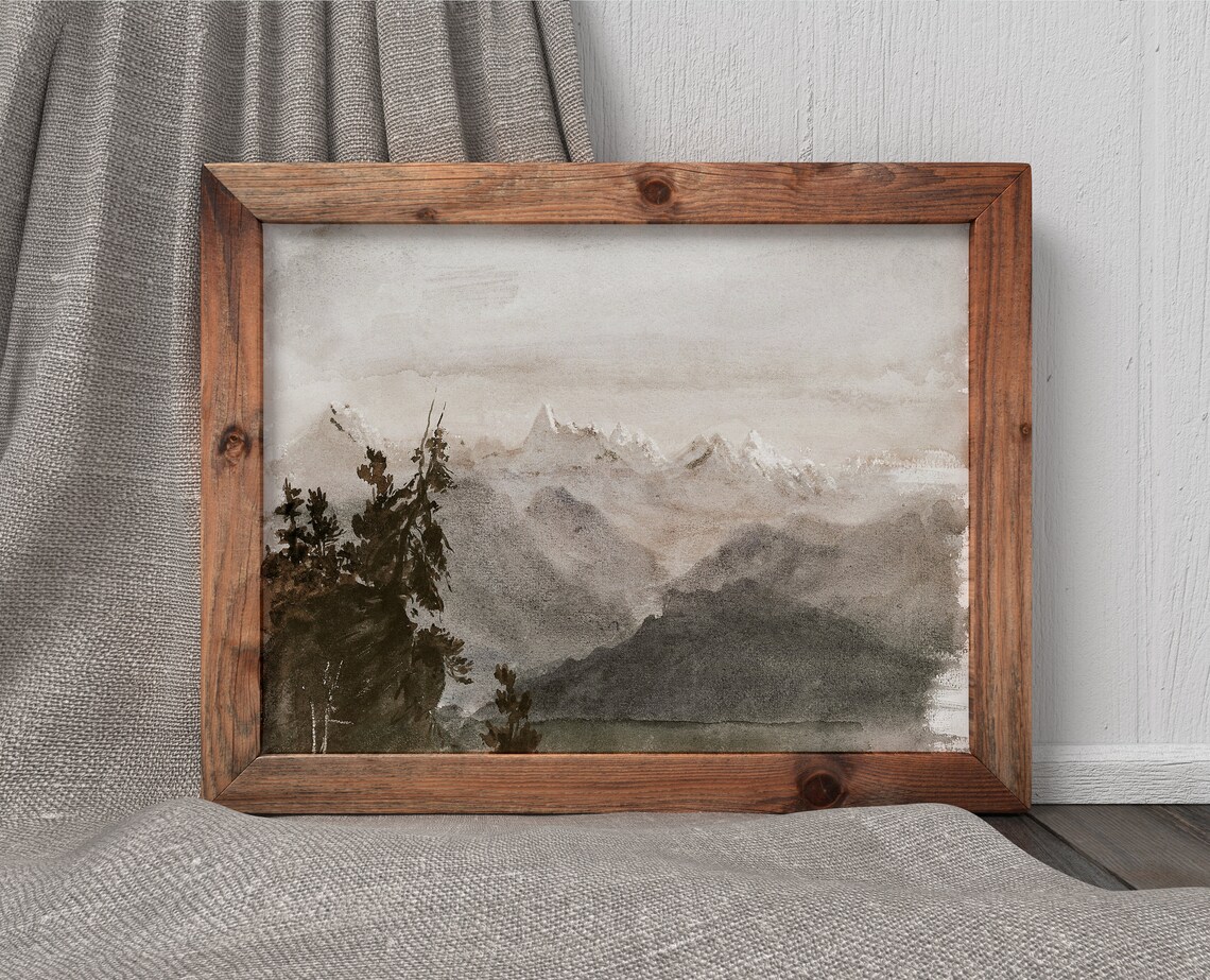 Autumn In The Alps Vintage Mountain Range Art Print - Image 4