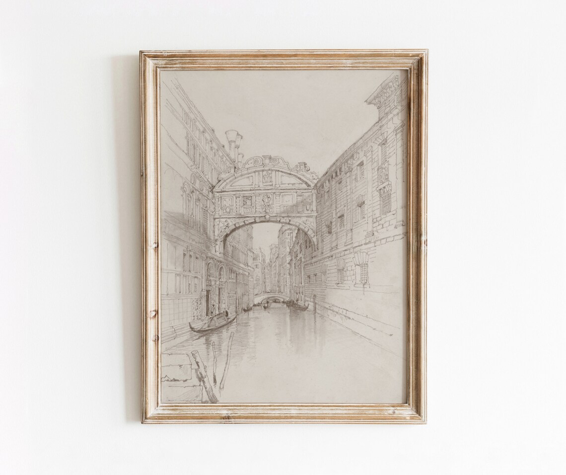 Bridge Of Sighs Vintage Venice Travel Poster