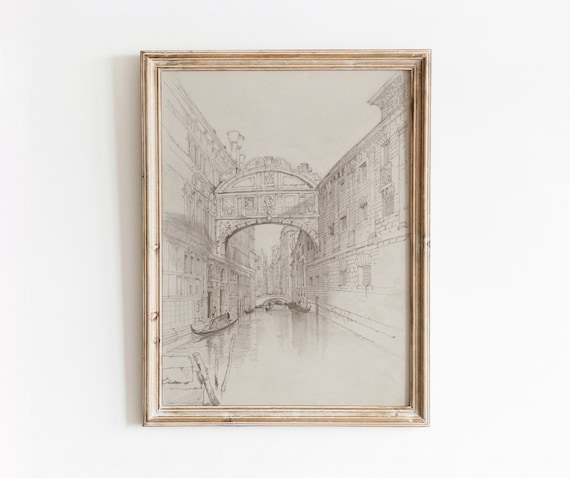 Bridge Of Sighs Vintage Venice Travel Poster