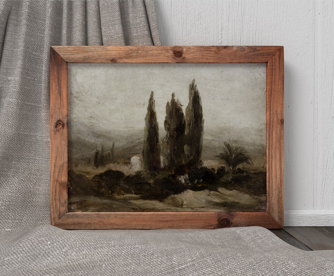 French Cypresses Vintage Provincial Landscape Art Print - Image 4