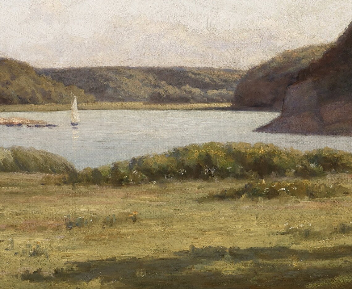 Vintage Coastal Inlet Landscape Art Print - Image 2