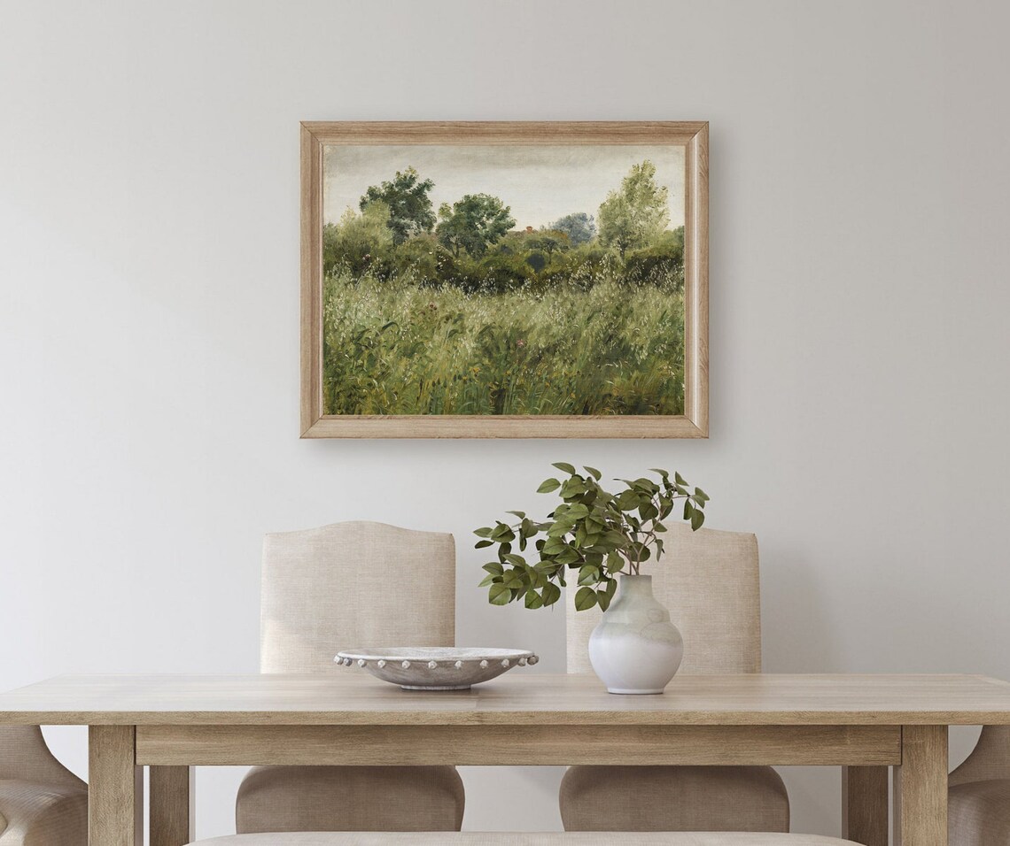 Oat Field Landscape Vintage Art Print, Farmstead - Image 4