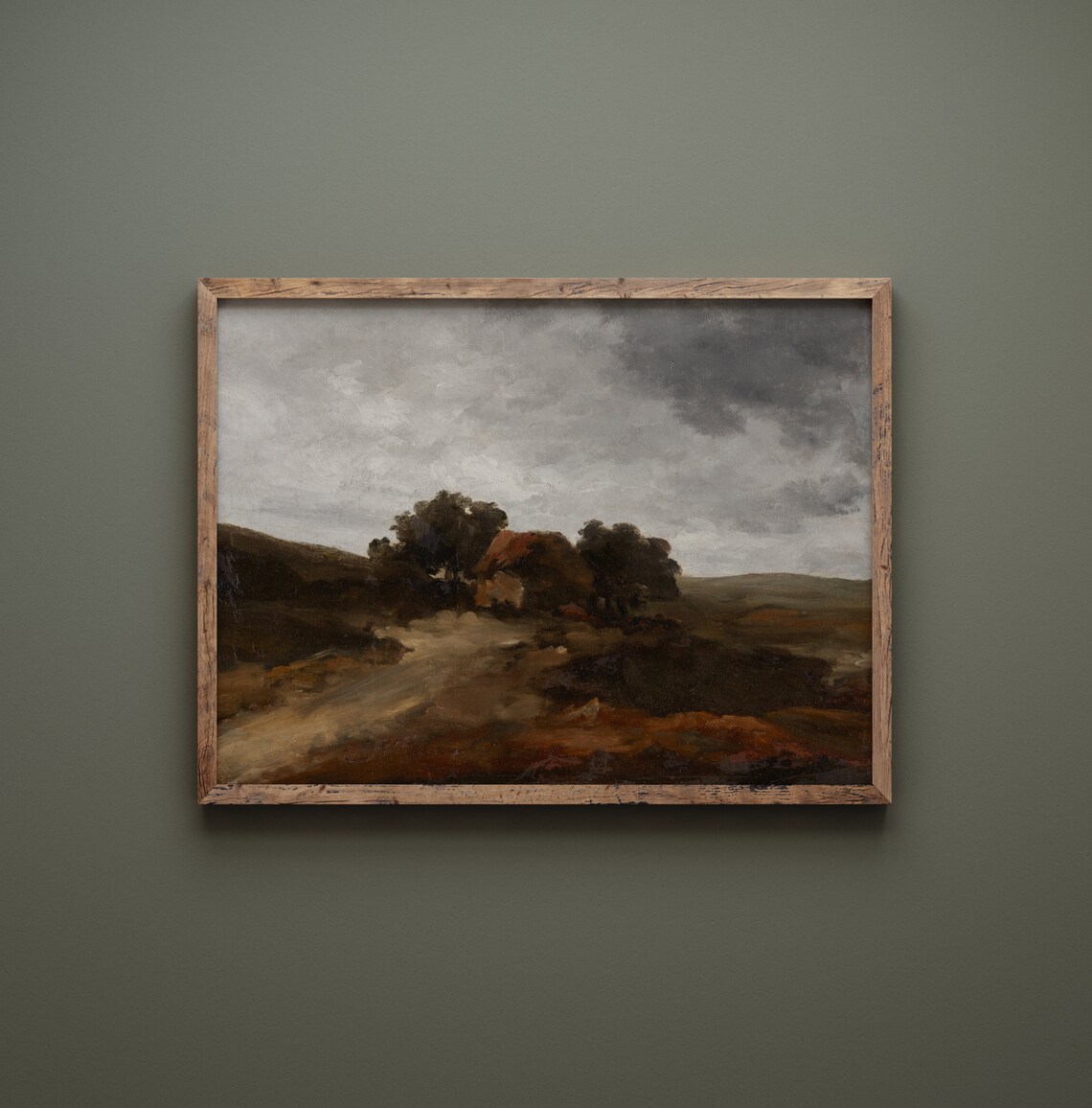 Dark Autumn Vintage Moody Fall Landscape Art Print - Image 2