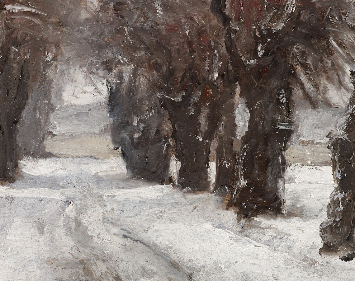 Winter In Munich Vintage Snowy Road Art Print - Image 2