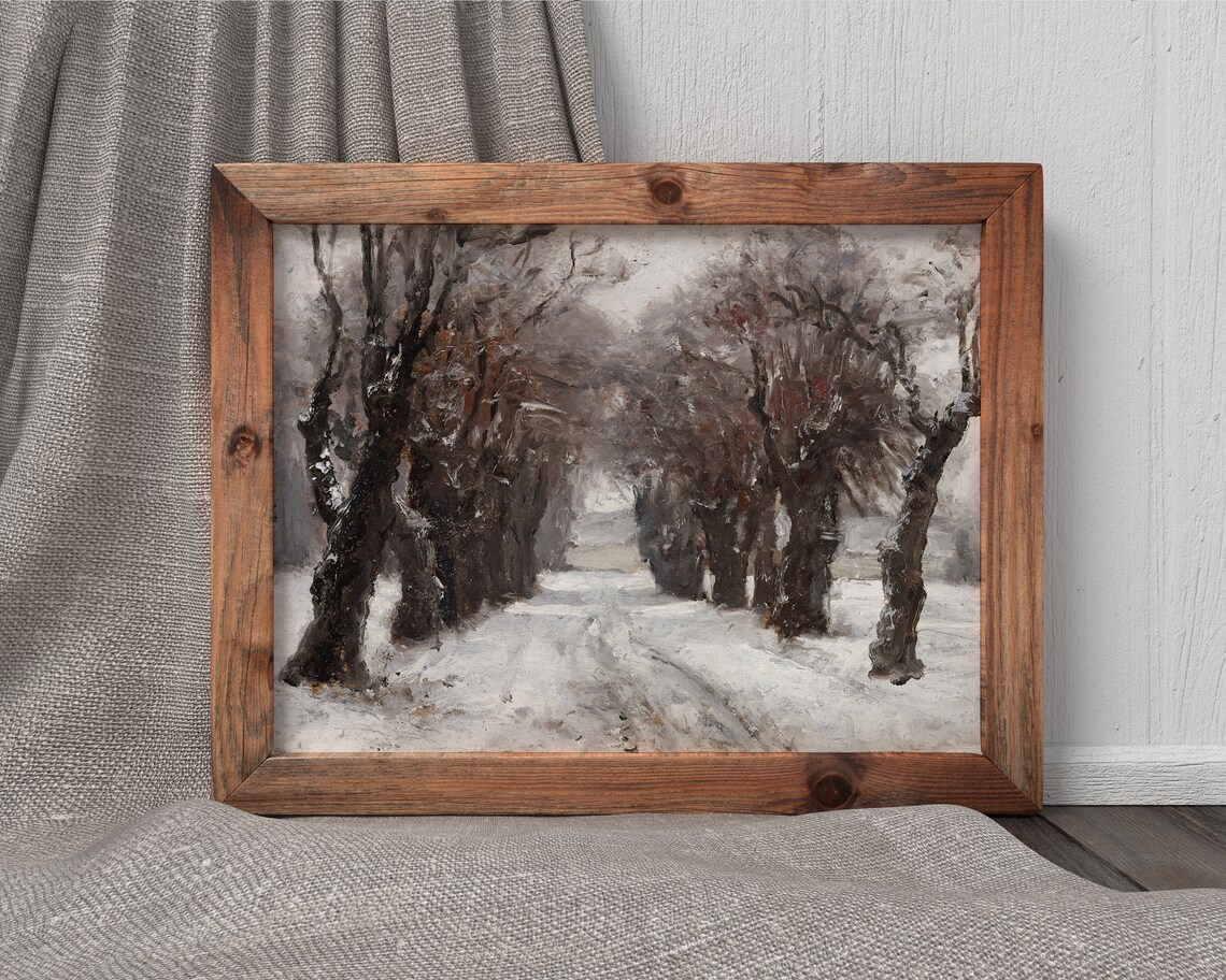 Winter In Munich Vintage Snowy Road Art Print - Image 4