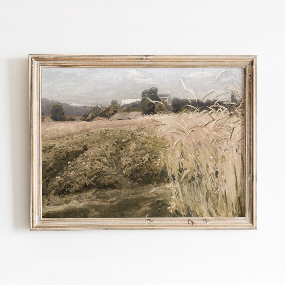 Polish Farmland Vintage European Countryside Travel Poster