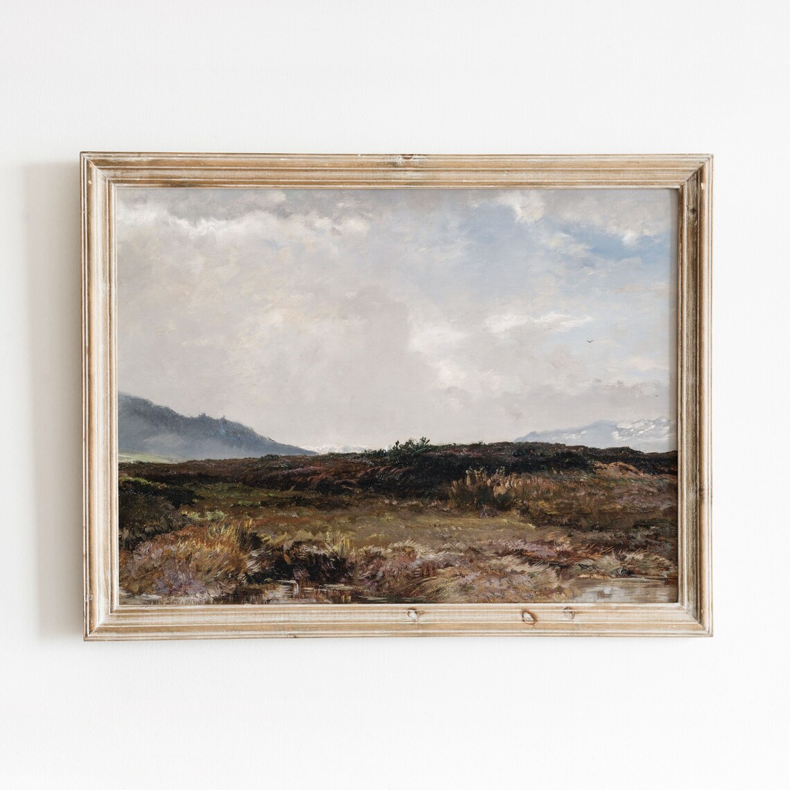 Shrubland Landscape Vintage Oil Painting Art Print