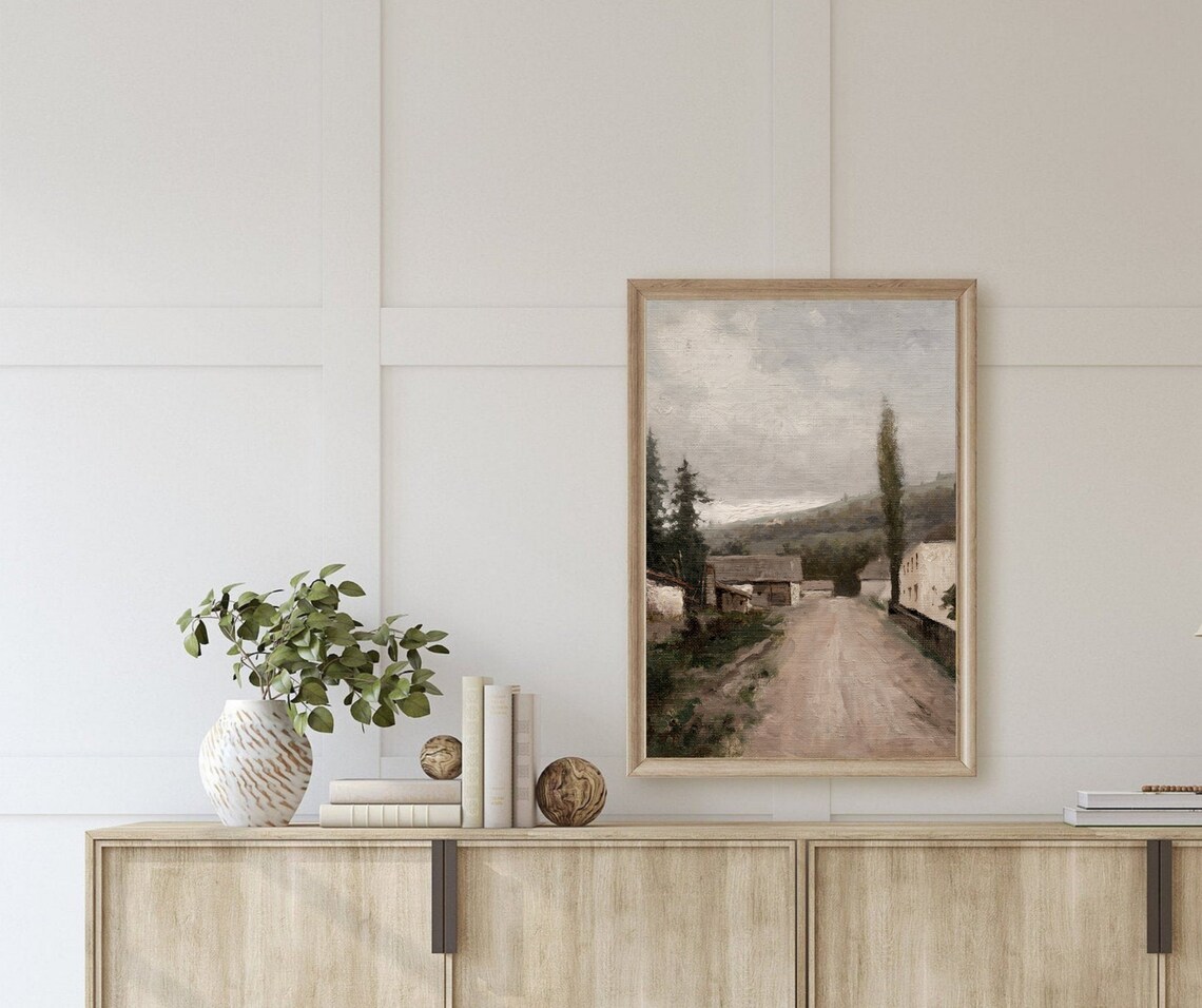 Village Road Vintage European Town Art Print - Image 4
