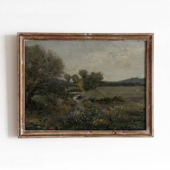 Evening Landscape Vintage Countryside Art Print