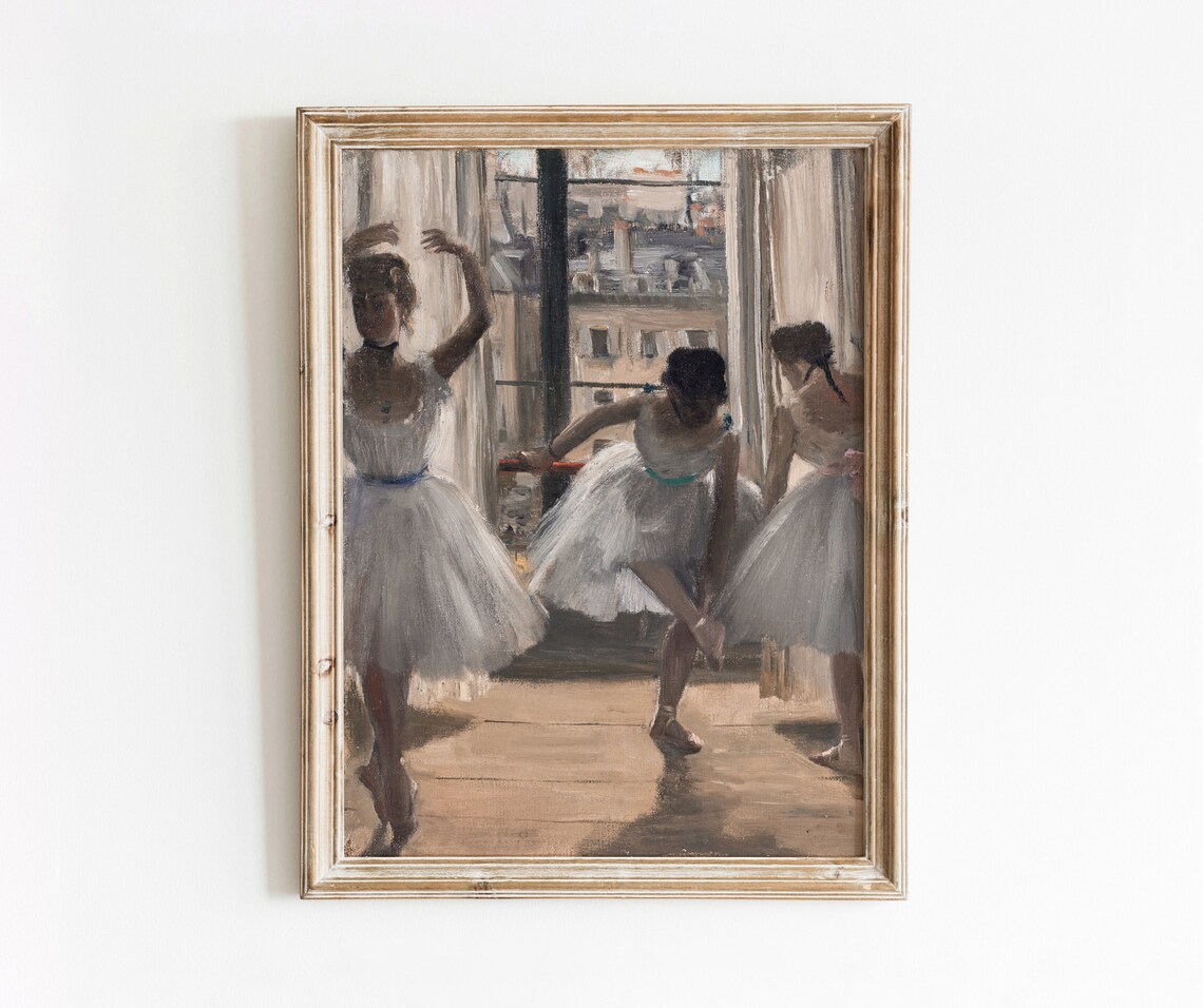 Ballet Rehearsal Vintage Dance Studio Art Print