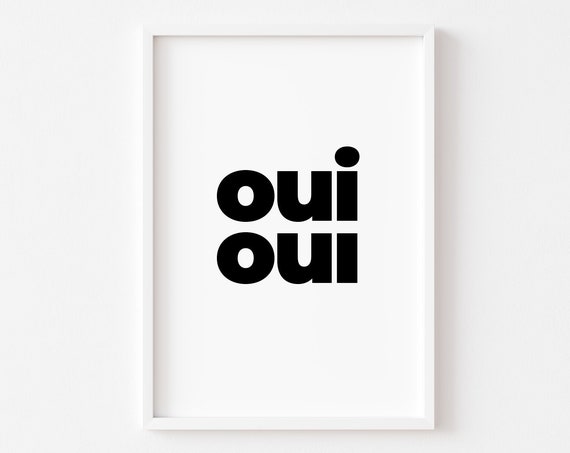 Oui French Toilet Decor Funny Bathroom Art Print