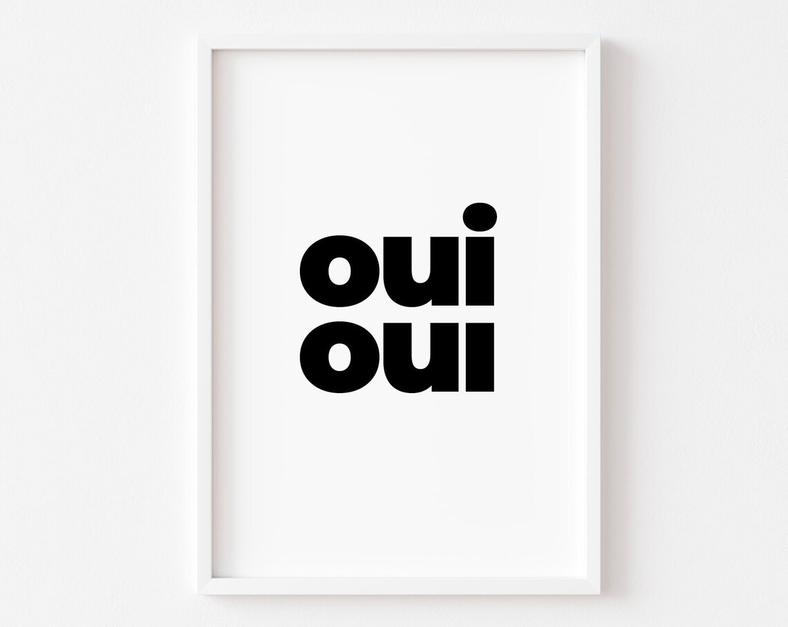 Oui French Toilet Decor Funny Bathroom Art Print