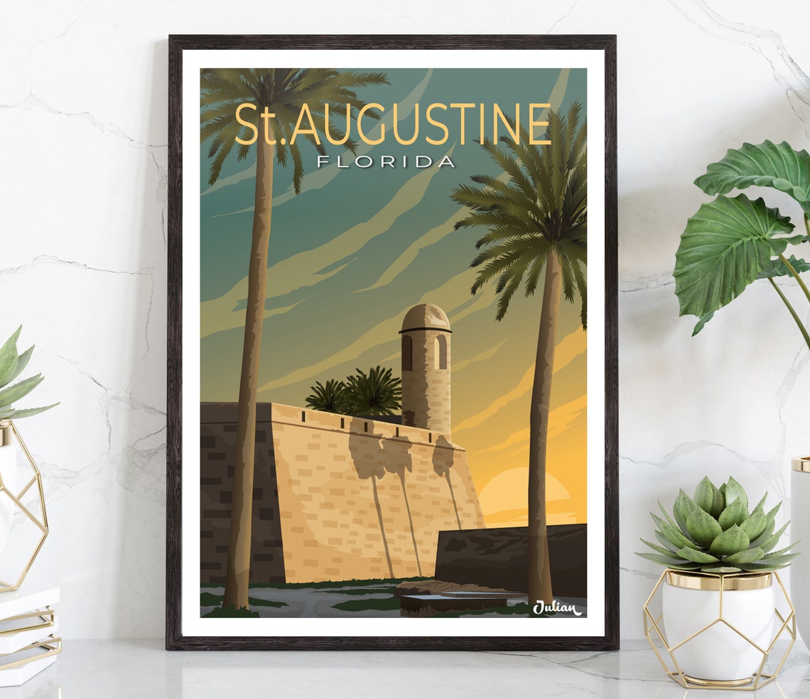 St. Augustine Florida Historic Stone Castillo at Sunset Poster