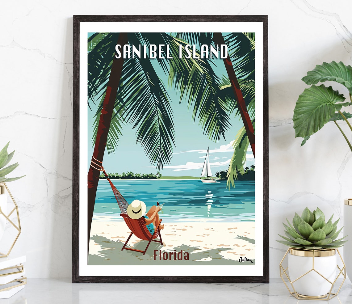 Sanibel Island Hammock Relaxation Beach Scene Florida Poster