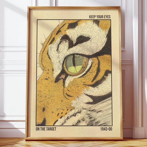 Personalized Motivational Wall Dcor Animal Poster Vintage Retro Animal Art Print