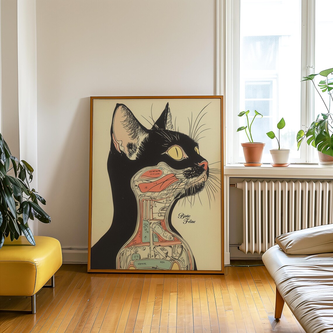 Cat Anatomy Poster, Vintage Retro Minimalist Art Print - Image 3