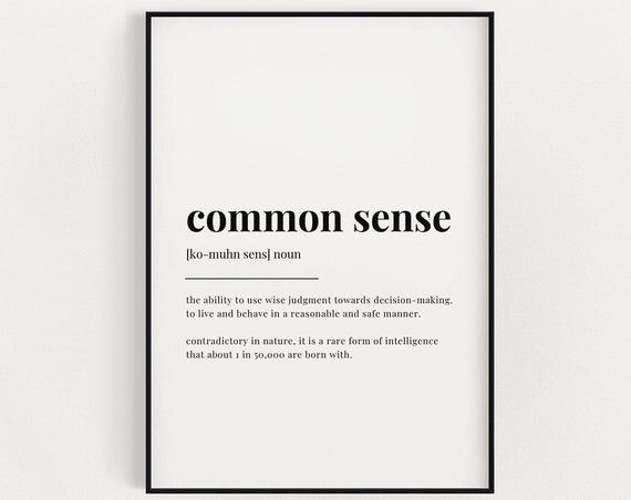 Common Sense Definition Meaning Wall Art Print