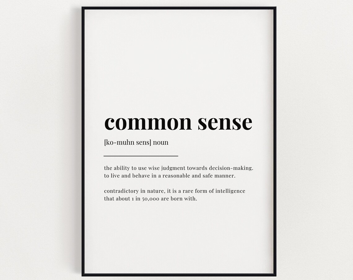 Common Sense Definition Meaning Wall Art Print