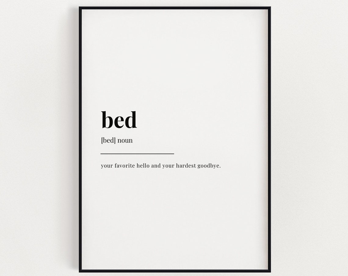 Bed Definition Meaning Wall Art Print Home Dcor