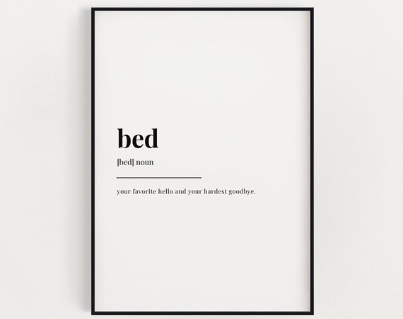 Bed Definition Meaning Wall Art Print Home Dcor
