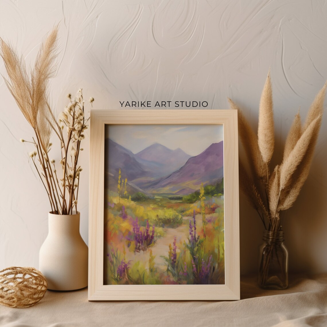 Mountain Valley Wildflowers Purple Lupines Golden Hills Poster - Image 3