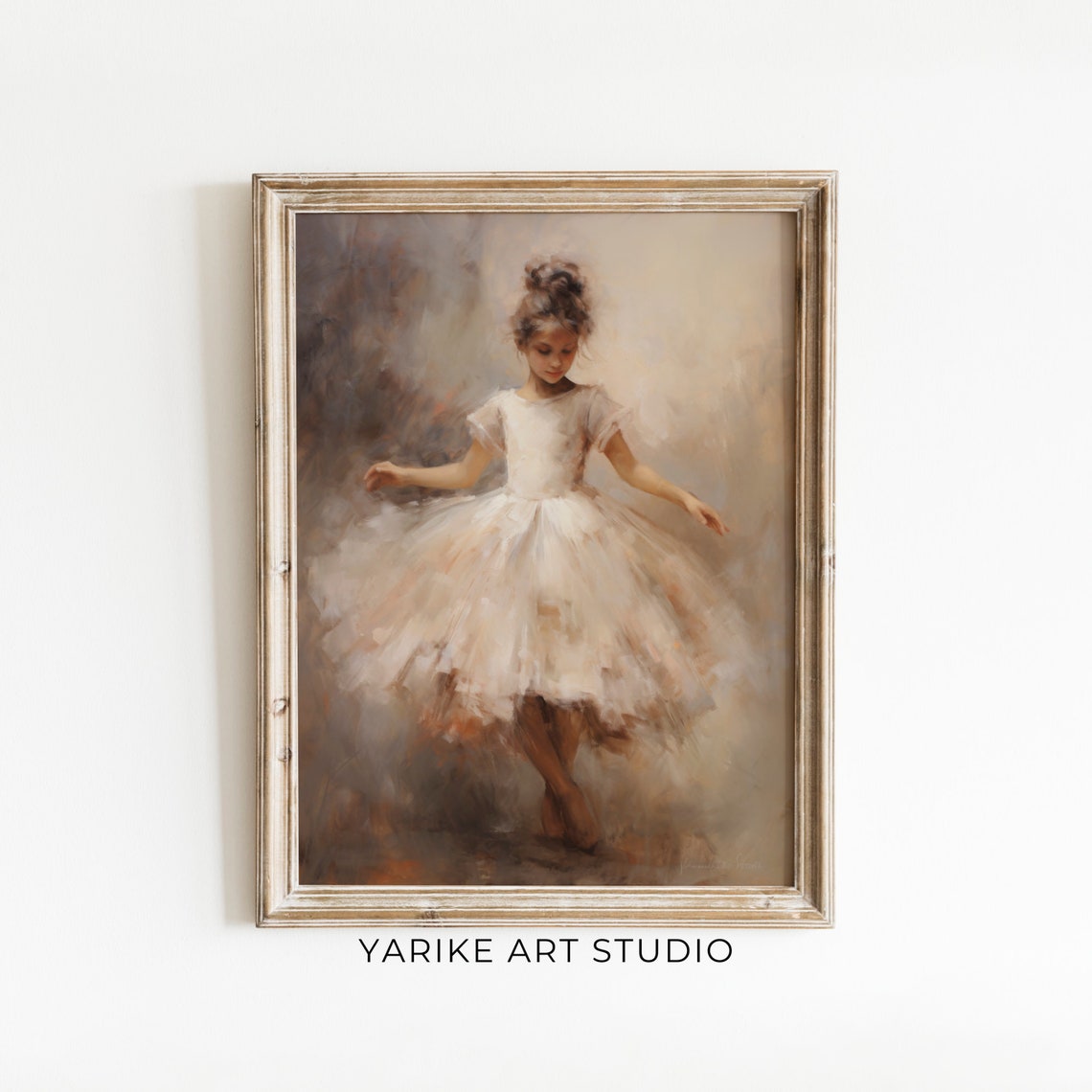 Young Ballerina In White Tutu Soft Dance Portrait Nursery Art Poster