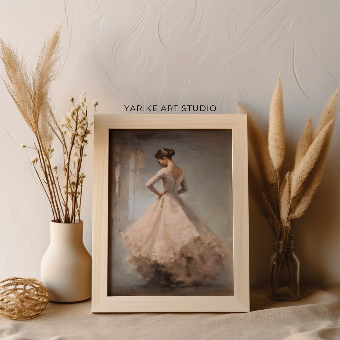 Antique Ballerina in Blush Gown Vintage Ballet Dance Art Poster - Image 3