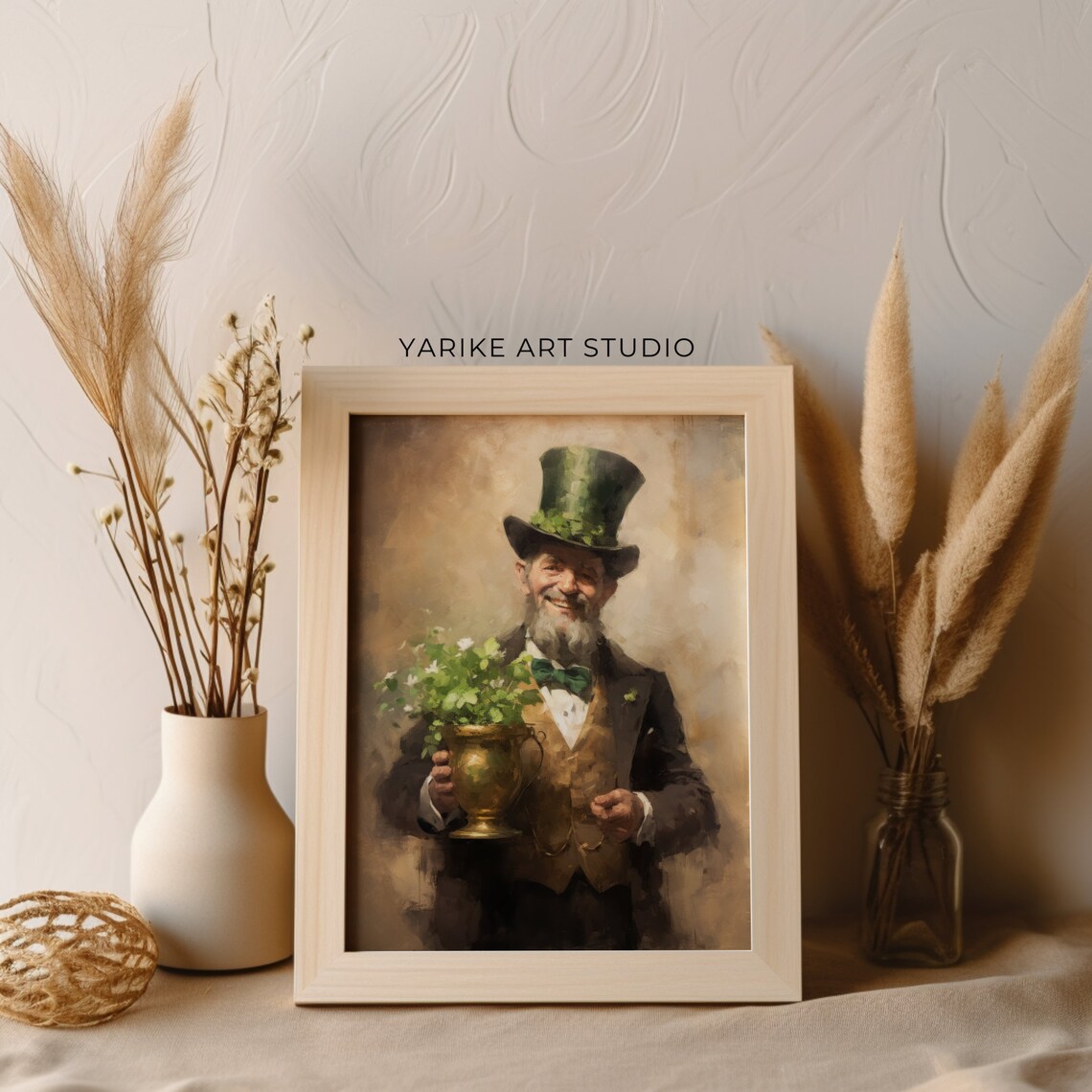 St Patricks Portrait Art Print, Spring Decor - Image 4