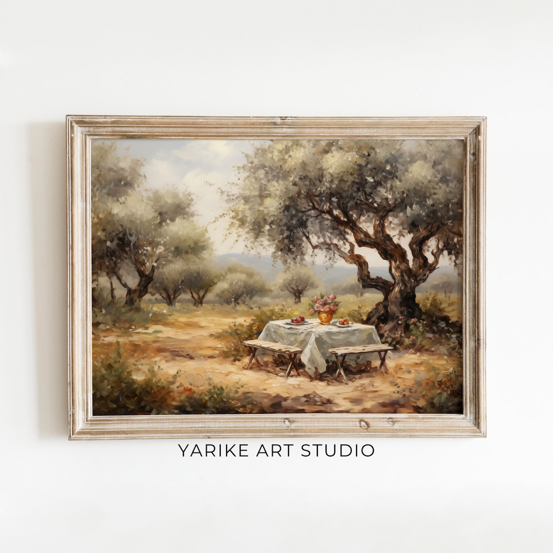 Mediterranean Olive Grove Picnic Countryside Farmhouse Wall Poster