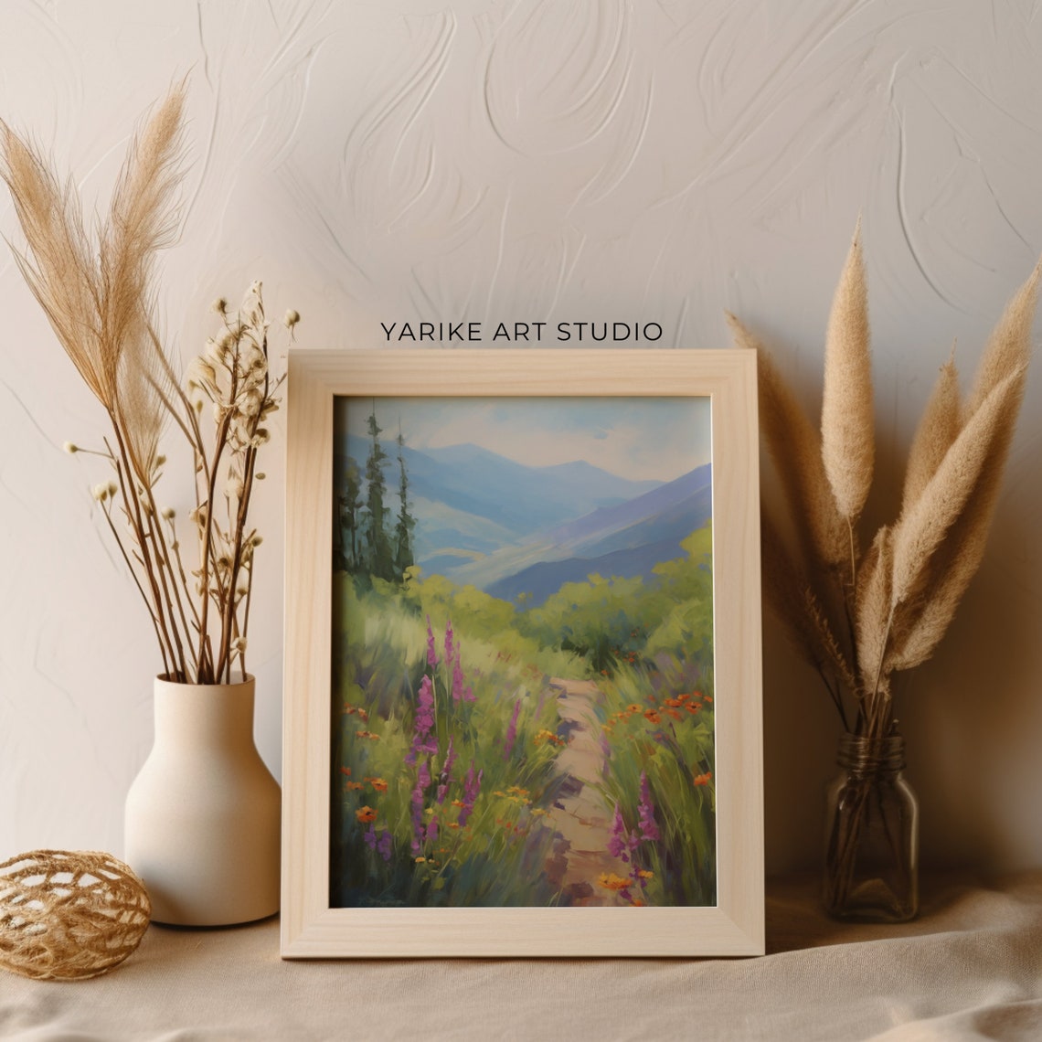 Mountain Wildflower Trail Purple Lupines Blue Peaks Spring Poster - Image 2