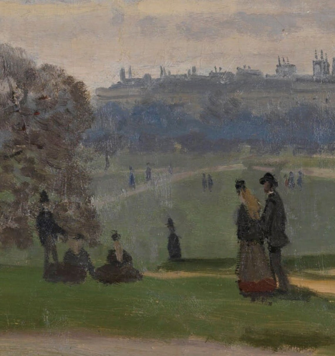 Claude Monet Park Promenade Autumn Walkers Panoramic Landscape Poster - Image 3
