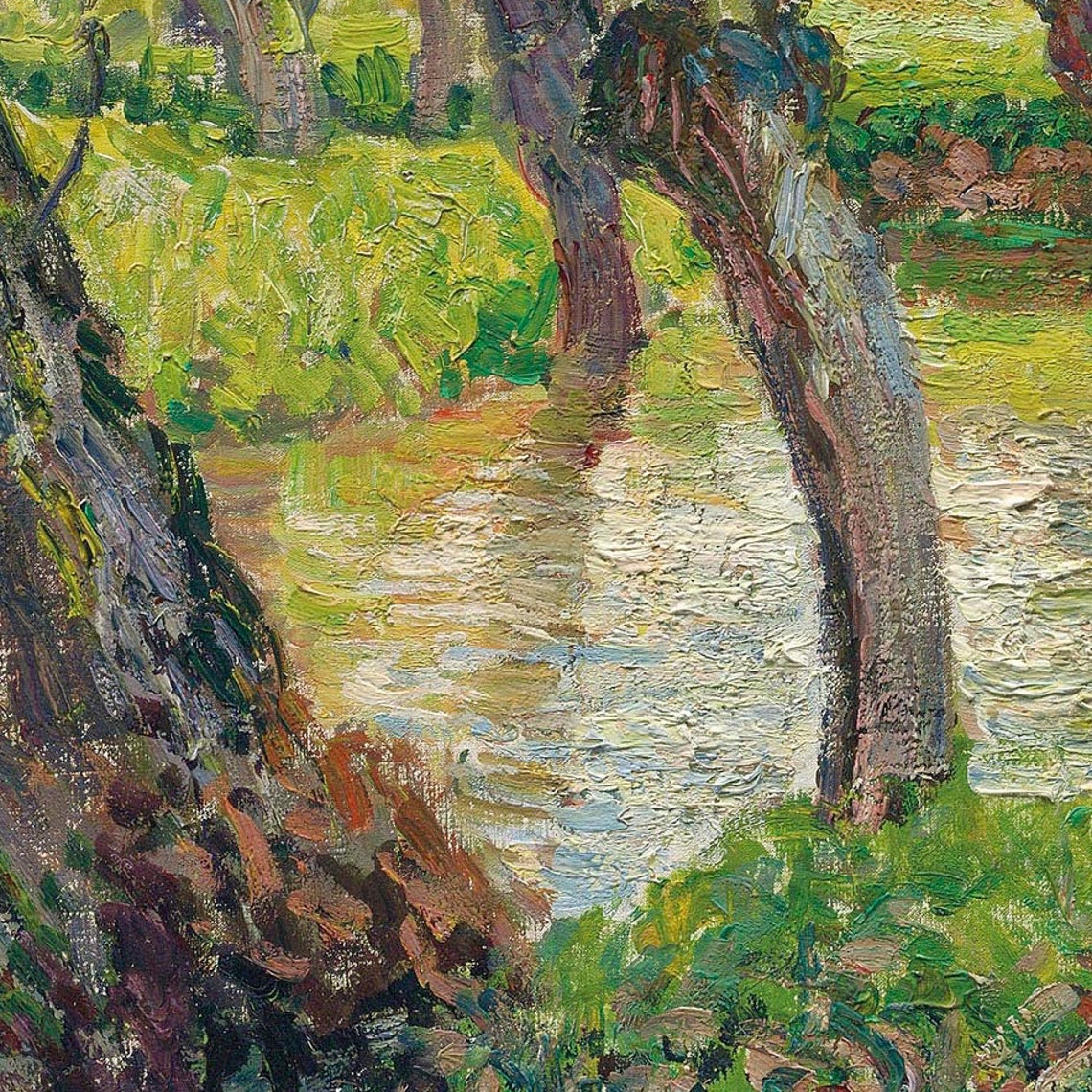 Pissarro Banks of the Epte River Willow Impressionist Landscape Poster - Image 3