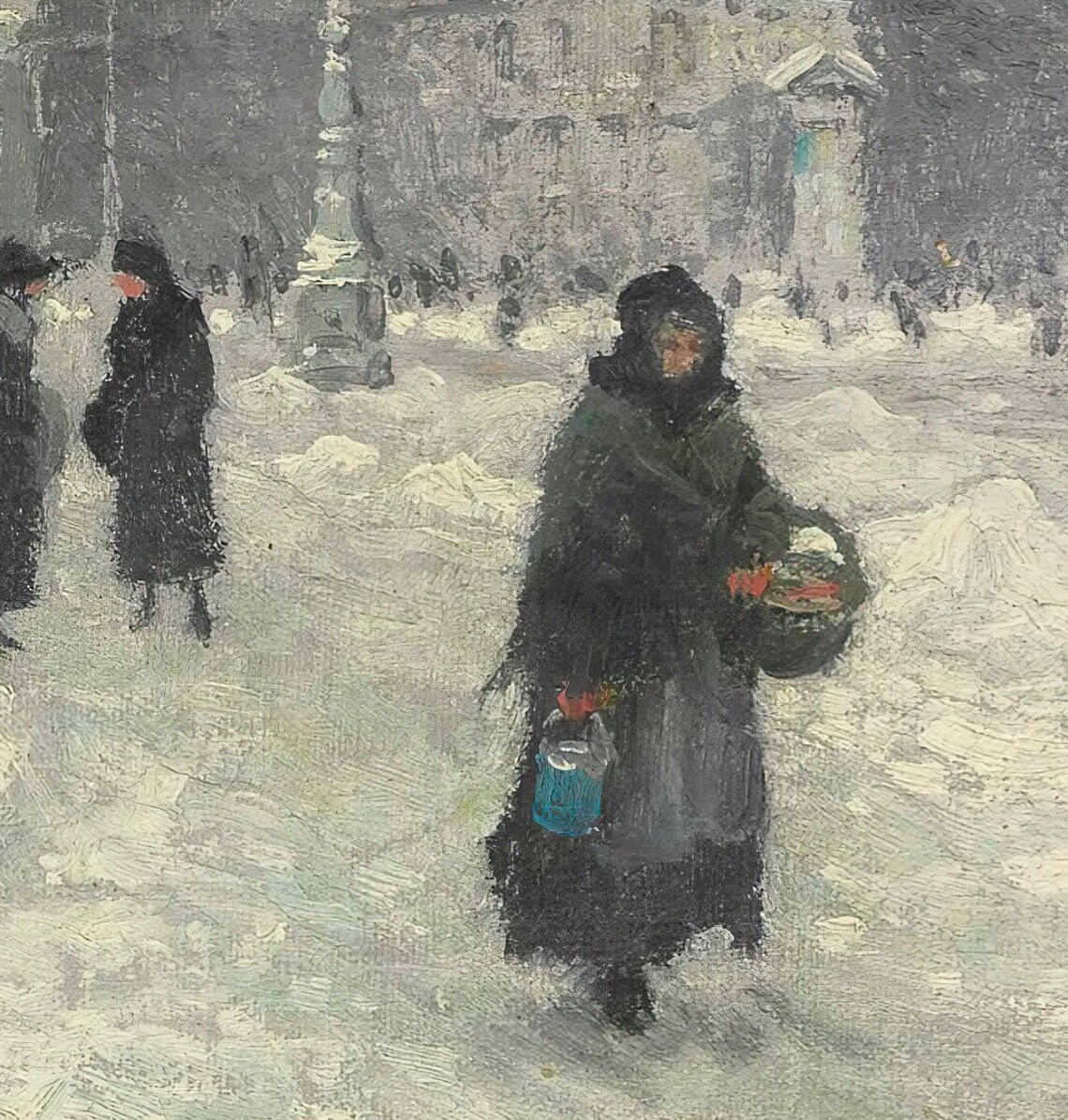 Paul Fischer Kongens Nytorv Copenhagen Snowy Winter Street Poster - Image 2