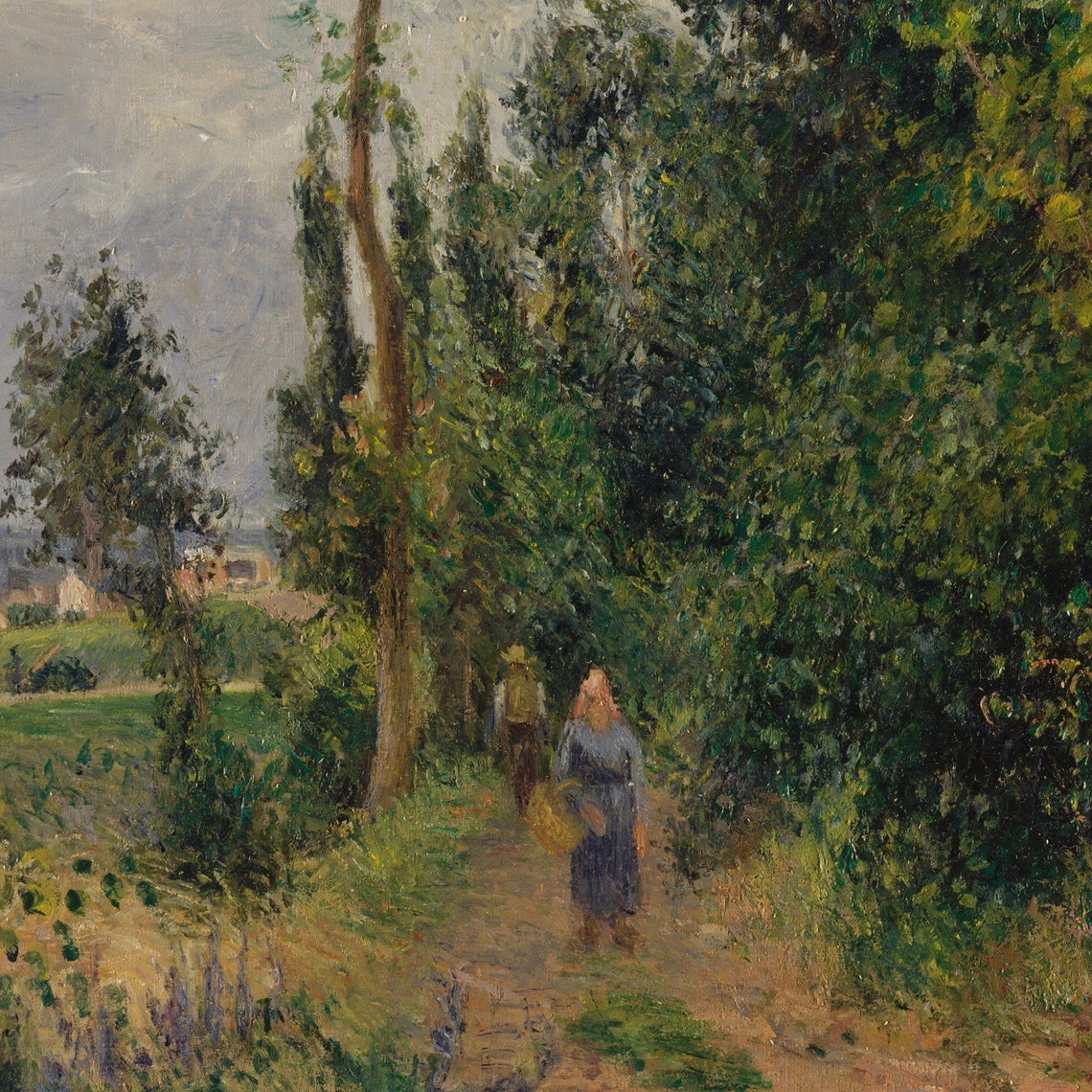 Woodland Path Figures Country Walk Impressionist Landscape Art Print - Image 2