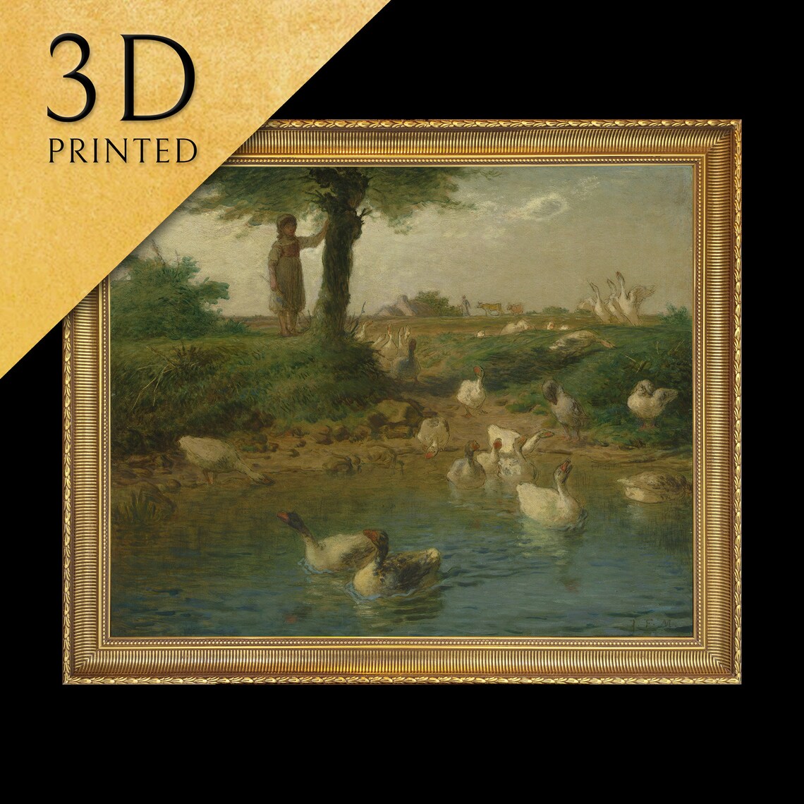 The Goosegirl By Jean Franois Millet 3d Printed With Texture And Brush Strokes Looks Like Original Oil Painting