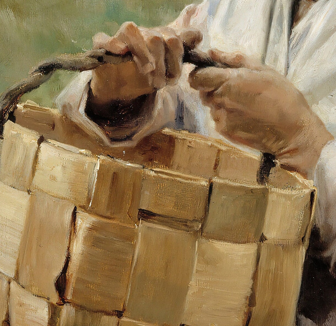 Albert Edelfelt Old Woman With Chip Basket Elder Portrait Wall Art - Image 2
