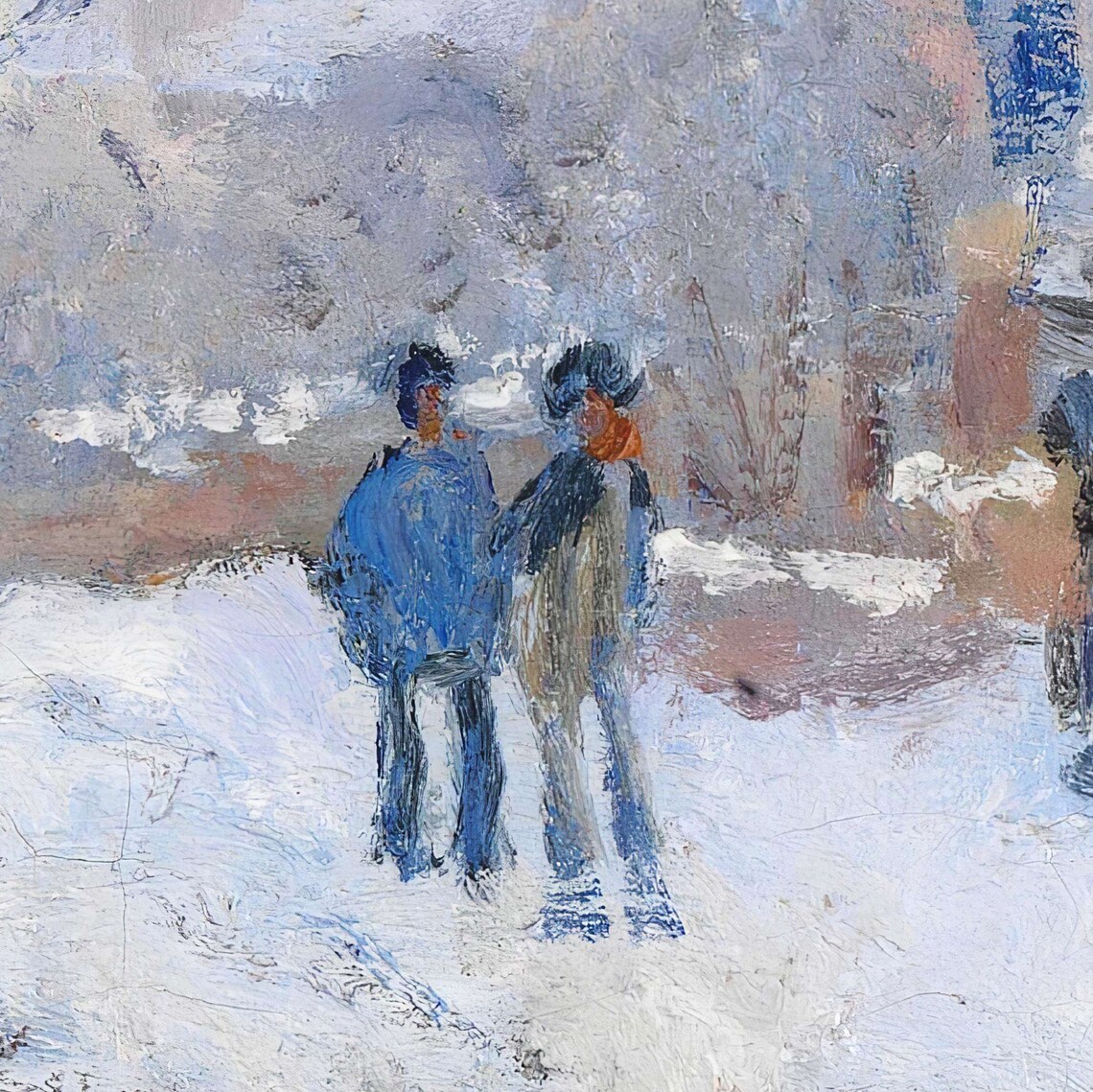 Claude Monet Snow Scene at Argenteuil Winter Village Impressionist Poster - Image 2