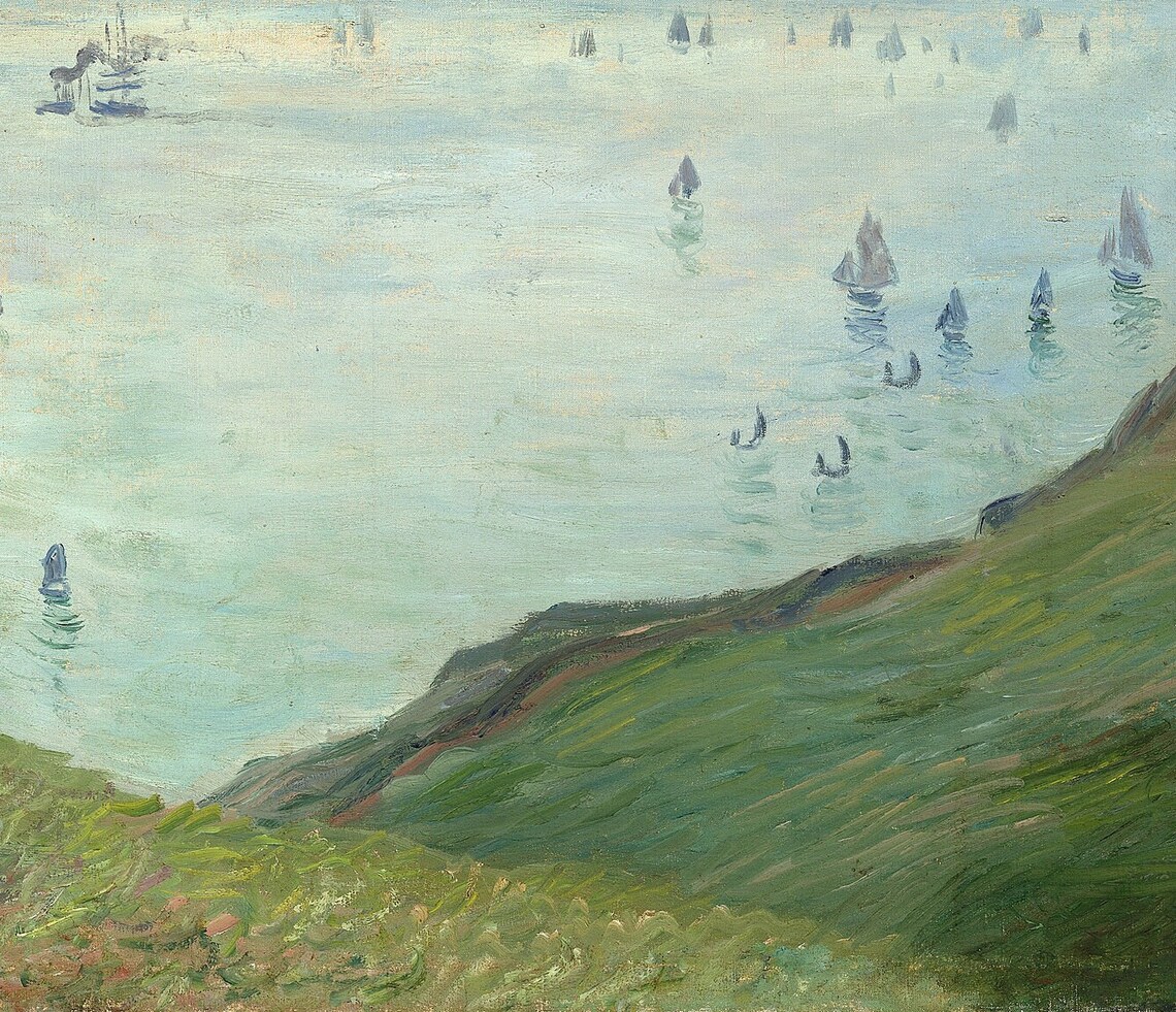 Cliffs At Pourville By Cloude Monet 3d Printed With Texture And Brush Strokes Looks Like Original Oil Painting - Image 2