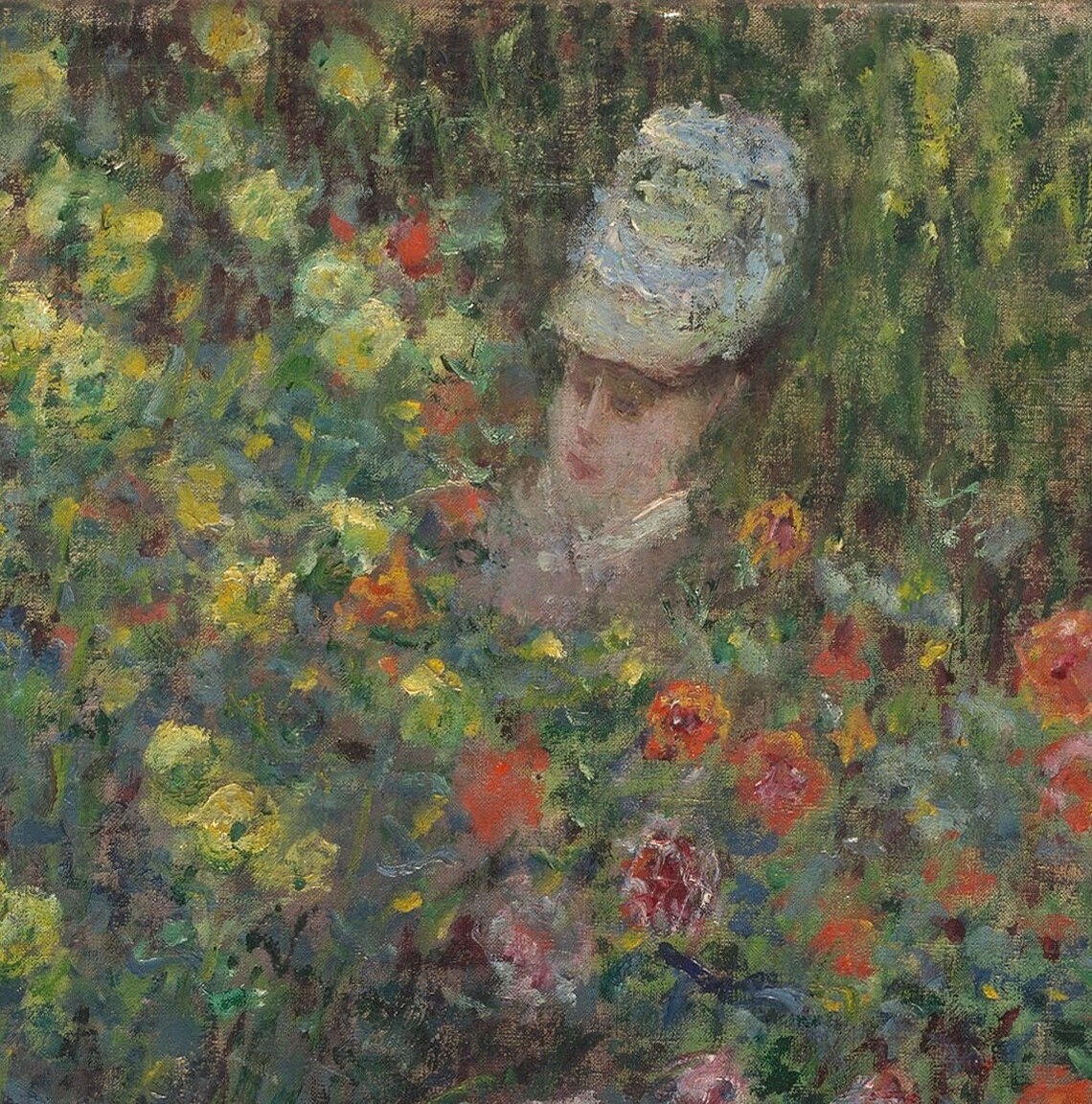 Claude Monet Women Among Garden Flowers Impressionist Textured Print - Image 3