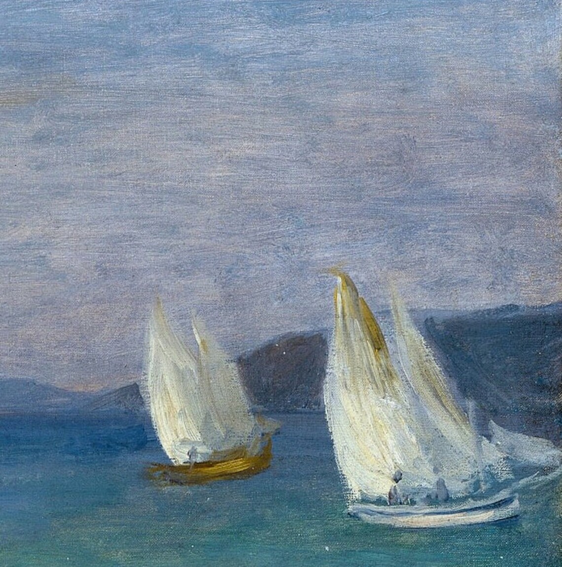 Renoir Beach Scene with Sailboats and Figures on the Sand Poster - Image 2