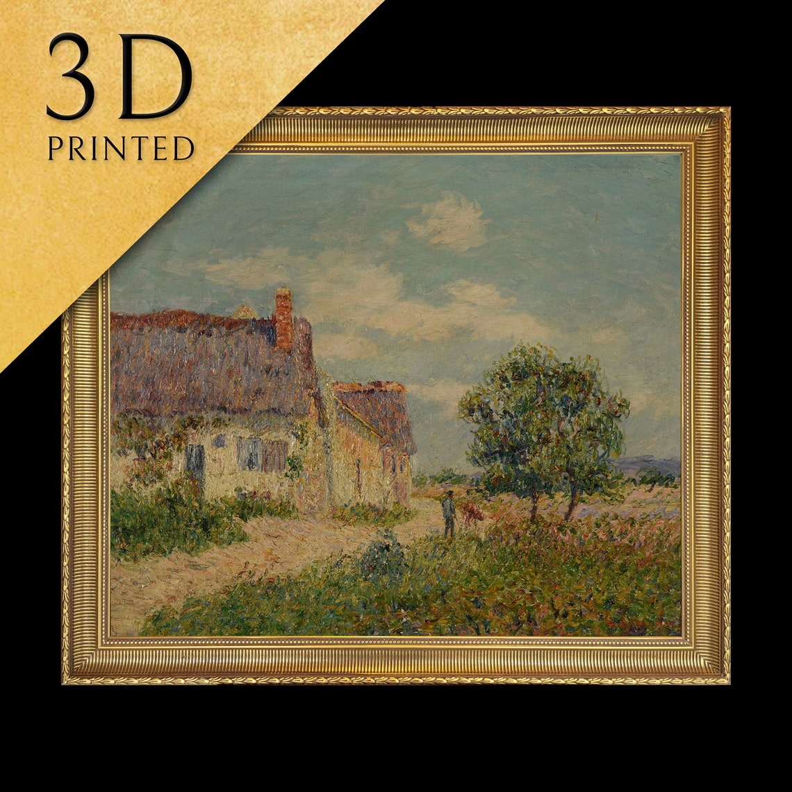 Loiseau Thatched Cottage Vaudreuil Impressionist Countryside Poster