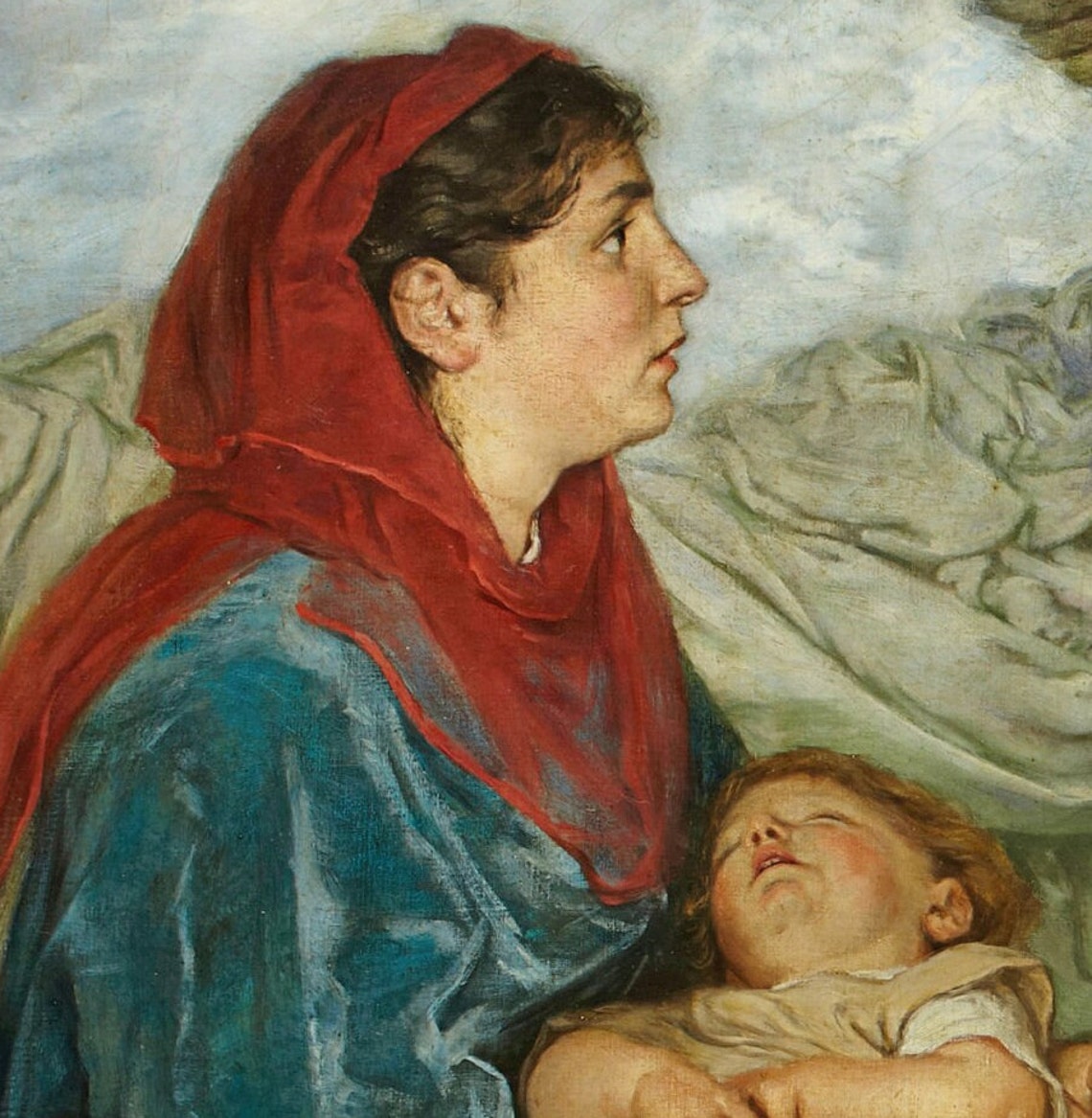 Angel Guiding the Holy Family on the Flight into Egypt Painting Poster - Image 3