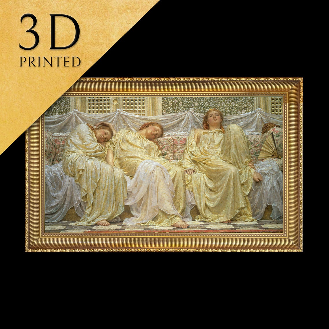 Albert Joseph Moore Dreamers Three Reclining Women In Gold Wall Art