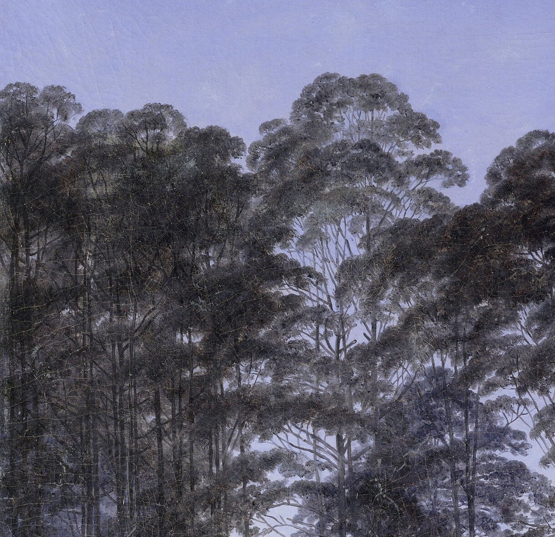 Moonlit Forest With Two Figures Walking a Dark Path Art Poster - Image 3
