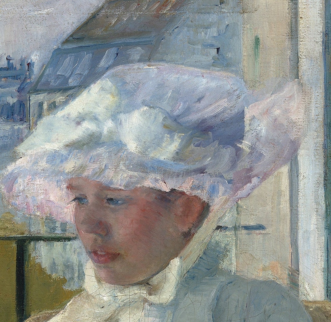 Mary Cassatt Young Girl With Dog Balcony Impressionist Portrait Poster - Image 3