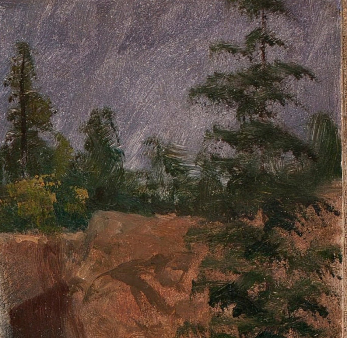 Albert Bierstadt Vernal Fall Waterfall Yosemite Scene Textured Print - Image 3